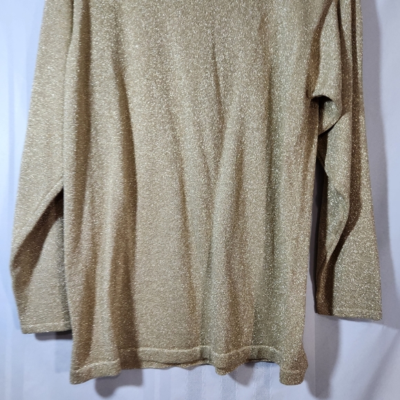 LISA ORIGINALS GOLD LONGSLEEVE PULLOVER SWEATER SIZE LARGE - Picture 6 of 13